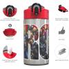 imageZak Designs 155oz Stainless Steel Kids Water Bottle with Flipup Straw Spout  BPA Free Durable Design Frozen Girl SSMarvel Universe