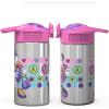 imageZak Designs 155oz Stainless Steel Kids Water Bottle with Flipup Straw Spout  BPA Free Durable Design Frozen Girl SSMinnie