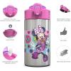 imageZak Designs 155oz Stainless Steel Kids Water Bottle with Flipup Straw Spout  BPA Free Durable Design Frozen Girl SSMinnie