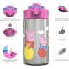 imageZak Designs 155oz Stainless Steel Kids Water Bottle with Flipup Straw Spout  BPA Free Durable Design Frozen Girl SSPeppa Pig