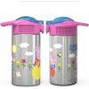 imageZak Designs 155oz Stainless Steel Kids Water Bottle with Flipup Straw Spout  BPA Free Durable Design Frozen Girl SSPeppa Pig