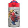 imageZak Designs 155oz Stainless Steel Kids Water Bottle with Flipup Straw Spout  BPA Free Durable Design Frozen Girl SSSpiderman