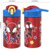 imageZak Designs 155oz Stainless Steel Kids Water Bottle with Flipup Straw Spout  BPA Free Durable Design Frozen Girl SSSpidey and His Amazing Friends