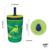 imageZak Designs Kelso Toddler Cups For Travel or At Home 15oz 2Pack Durable Plastic Sippy Cups With LeakProof Design is Perfect For Kids DinoRoar ZaksaurusDino Camo