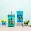 imageZak Designs Kelso Toddler Cups For Travel or At Home 15oz 2Pack Durable Plastic Sippy Cups With LeakProof Design is Perfect For Kids DinoRoar ZaksaurusToy Story 4  Woody  Buzz