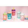 imageZak Designs Kelso Toddler Cups For Travel or At Home 15oz 2Pack Durable Plastic Sippy Cups With LeakProof Design is Perfect For Kids DinoRoar ZaksaurusFanciful Unicorn  Happy Skies