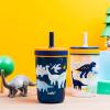 imageZak Designs Kelso Toddler Cups For Travel or At Home 15oz 2Pack Durable Plastic Sippy Cups With LeakProof Design is Perfect For Kids DinoRoar ZaksaurusDinoRoar  Zaksaurus