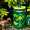 imageZak Designs Kelso Toddler Cups For Travel or At Home 15oz 2Pack Durable Plastic Sippy Cups With LeakProof Design is Perfect For Kids DinoRoar ZaksaurusDino Camo