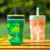 imageZak Designs Kelso Toddler Cups For Travel or At Home 15oz 2Pack Durable Plastic Sippy Cups With LeakProof Design is Perfect For Kids DinoRoar ZaksaurusDino Camo