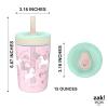 imageZak Designs Kelso Toddler Cups For Travel or At Home 15oz 2Pack Durable Plastic Sippy Cups With LeakProof Design is Perfect For Kids DinoRoar ZaksaurusFanciful Unicorn  Happy Skies