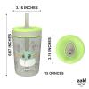 imageZak Designs Kelso Toddler Cups For Travel or At Home 15oz 2Pack Durable Plastic Sippy Cups With LeakProof Design is Perfect For Kids DinoRoar ZaksaurusBaby Yoda Grogu