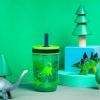 imageZak Designs Kelso Toddler Cups For Travel or At Home 15oz 2Pack Durable Plastic Sippy Cups With LeakProof Design is Perfect For Kids DinoRoar ZaksaurusDino Camo
