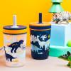 imageZak Designs Kelso Toddler Cups For Travel or At Home 15oz 2Pack Durable Plastic Sippy Cups With LeakProof Design is Perfect For Kids DinoRoar ZaksaurusDinoRoar  Zaksaurus
