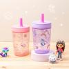 imageZak Designs Kelso Toddler Cups For Travel or At Home 15oz 2Pack Durable Plastic Sippy Cups With LeakProof Design is Perfect For Kids DinoRoar ZaksaurusGabbys Dollhouse Cakey Cat