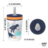 imageZak Designs Kelso Toddler Cups For Travel or At Home 15oz 2Pack Durable Plastic Sippy Cups With LeakProof Design is Perfect For Kids DinoRoar ZaksaurusDinoRoar  Zaksaurus