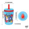 imageZak Designs Kelso Toddler Cups For Travel or At Home 15oz 2Pack Durable Plastic Sippy Cups With LeakProof Design is Perfect For Kids DinoRoar ZaksaurusSonic the Hedgehog