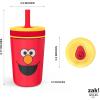 imageZak Designs Kelso Tumbler Toddler Cup For Travel or At Home 12oz Vacuum Insulated Stainless Steel Sippy Cup With LeakProof Design is Perfect For Kids Happy FruitSesame Street Elmo