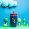 imageZak Designs Kelso Tumbler Toddler Cup For Travel or At Home 12oz Vacuum Insulated Stainless Steel Sippy Cup With LeakProof Design is Perfect For Kids Happy FruitMario Movie