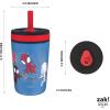 imageZak Designs Kelso Tumbler Toddler Cup For Travel or At Home 12oz Vacuum Insulated Stainless Steel Sippy Cup With LeakProof Design is Perfect For Kids Happy FruitSpiderman