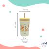 imageZak Designs Kelso Tumbler Toddler Cup For Travel or At Home 12oz Vacuum Insulated Stainless Steel Sippy Cup With LeakProof Design is Perfect For Kids Happy FruitWinnie the Pooh  Friends