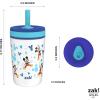 imageZak Designs Kelso Tumbler Toddler Cup For Travel or At Home 12oz Vacuum Insulated Stainless Steel Sippy Cup With LeakProof Design is Perfect For Kids Happy FruitMickey
