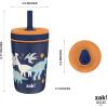 imageZak Designs Kelso Tumbler Toddler Cup For Travel or At Home 12oz Vacuum Insulated Stainless Steel Sippy Cup With LeakProof Design is Perfect For Kids Happy FruitDinosaur