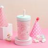 imageZak Designs Kelso Tumbler Toddler Cup For Travel or At Home 12oz Vacuum Insulated Stainless Steel Sippy Cup With LeakProof Design is Perfect For Kids Happy FruitFanciful Unicorn