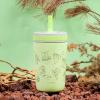 imageZak Designs Kelso Tumbler Toddler Cup For Travel or At Home 12oz Vacuum Insulated Stainless Steel Sippy Cup With LeakProof Design is Perfect For Kids Happy FruitSW Mandalorian