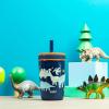 imageZak Designs Kelso Tumbler Toddler Cup For Travel or At Home 12oz Vacuum Insulated Stainless Steel Sippy Cup With LeakProof Design is Perfect For Kids Happy FruitDinosaur
