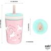imageZak Designs Kelso Tumbler Toddler Cup For Travel or At Home 12oz Vacuum Insulated Stainless Steel Sippy Cup With LeakProof Design is Perfect For Kids Happy FruitFanciful Unicorn