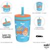 imageZak Designs Kelso Tumbler Toddler Cup For Travel or At Home 12oz Vacuum Insulated Stainless Steel Sippy Cup With LeakProof Design is Perfect For Kids Happy FruitBlippi