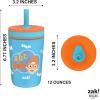 imageZak Designs Kelso Tumbler Toddler Cup For Travel or At Home 12oz Vacuum Insulated Stainless Steel Sippy Cup With LeakProof Design is Perfect For Kids Happy FruitBlippi