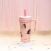 imageZak Designs Marvel Fairway Travel Tumbler for On the Go or At Home 18oz Stainless Steel with Vacuum Insulation Spillproof Silicone Straw and Carry Handle for Cold Drinks SpiderManPrincess