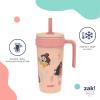 imageZak Designs Marvel Fairway Travel Tumbler for On the Go or At Home 18oz Stainless Steel with Vacuum Insulation Spillproof Silicone Straw and Carry Handle for Cold Drinks SpiderManPrincess