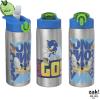 imageZak Designs Minecraft Sage Kids Water Bottle For School or Travel 19oz Stainless Steel Water Bottle With Straw Handle and LeakProof PopUp Spout Cover Steve Alex MobsSonic