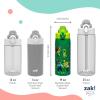 imageZak Designs Minecraft Sage Kids Water Bottle For School or Travel 19oz Stainless Steel Water Bottle With Straw Handle and LeakProof PopUp Spout Cover Steve Alex MobsMinecraft Steve  Alex  Mobs