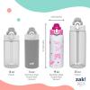 imageZak Designs Minecraft Sage Kids Water Bottle For School or Travel 19oz Stainless Steel Water Bottle With Straw Handle and LeakProof PopUp Spout Cover Steve Alex MobsBarbie Sage