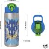 imageZak Designs Minecraft Sage Kids Water Bottle For School or Travel 19oz Stainless Steel Water Bottle With Straw Handle and LeakProof PopUp Spout Cover Steve Alex MobsSonic