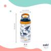 imageZak Designs Sonic the Hedgehog Atlantic Kids Water Bottle For School or Travel 16oz Durable Plastic Water Bottle With Straw Handle and LeakProof Spout Cover 2Pack Sonic Knuckles Tails AmyZaksaurus and Safari