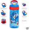 imageZak Designs Sonic the Hedgehog Atlantic Kids Water Bottle For School or Travel 16oz Durable Plastic Water Bottle With Straw Handle and LeakProof Spout Cover 2Pack Sonic Knuckles Tails AmySonic the Hedgehog