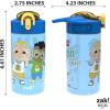 imageZak Designs Sonic the Hedgehog Sage Kids Water Bottle For School or Travel 16oz Durable Plastic Water Bottle With Straw Handle and LeakProof PopUp Spout Cover 2Pack Set Sonic ampamp ShadowCoComelon 2pk