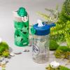imageZak Designs Sonic the Hedgehog Sage Kids Water Bottle For School or Travel 16oz Durable Plastic Water Bottle With Straw Handle and LeakProof PopUp Spout Cover 2Pack Set Sonic ampamp ShadowJurassic World Green and Blue