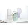 imageZak Designs Sutton Travel Tumbler for On the Go 30oz Stainless Steel with Vacuum Insulation Straw Spout Carry Handle for Cold Drinks Vanilla YellowCream White 40oz