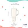 imageZak Designs Sutton Travel Tumbler for On the Go 30oz Stainless Steel with Vacuum Insulation Straw Spout Carry Handle for Cold Drinks Vanilla YellowCream White 40oz