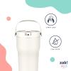 imageZak Designs Sutton Travel Tumbler for On the Go 30oz Stainless Steel with Vacuum Insulation Straw Spout Carry Handle for Cold Drinks Vanilla YellowEbony Black 30oz