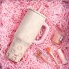 imageZak Designs Sutton Travel Tumbler for On the Go 30oz Stainless Steel with Vacuum Insulation Straw Spout Carry Handle for Cold Drinks Vanilla YellowHello Kitty
