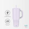 imageZak Designs Sutton Travel Tumbler for On the Go 30oz Stainless Steel with Vacuum Insulation Straw Spout Carry Handle for Cold Drinks Vanilla YellowLilo and Stitch