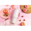 imageZak Designs Sutton Travel Tumbler for On the Go 30oz Stainless Steel with Vacuum Insulation Straw Spout Carry Handle for Cold Drinks Vanilla YellowMinnie Mouse