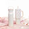 imageZak Designs Sutton Travel Tumbler for On the Go 30oz Stainless Steel with Vacuum Insulation Straw Spout Carry Handle for Cold Drinks Vanilla YellowMinnie Mouse