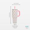 imageZak Designs Sutton Travel Tumbler for On the Go 30oz Stainless Steel with Vacuum Insulation Straw Spout Carry Handle for Cold Drinks Vanilla YellowMinnie Mouse